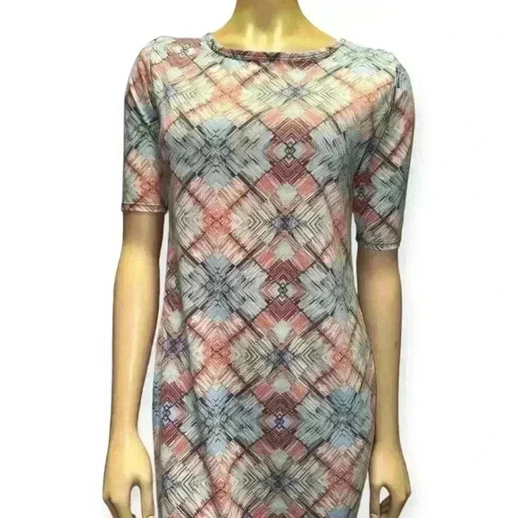 LuLaRoe women’s bodycon short sleeve multicolored pattern dress size M - Picture 1 of 9